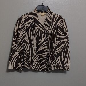 MICHAEL Michael Kors Brown and Tan Blazer with Bold Print